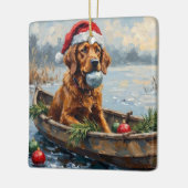 Chesapeake Bay Retriever Christmas Hunting Boat Keramisch Ornament (Links)