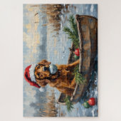 Chesapeake Bay Retriever Christmas Hunting Boat Legpuzzel (Verticaal)