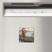 Chesapeake Bay Retriever Christmas Hunting Boat Magneet (Insitu (Vaatwasser))