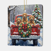 Chesapeake Bay Retriever Christmas Red Truck  Keramisch Ornament (Links)