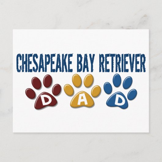 CHESAPEAKE BAY RETRIEVER Dad Paw Print 1 Briefkaart (Voorkant)