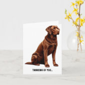 Chesapeake Bay Retriever, denken aan jou... Kaart (Gele Bloem)