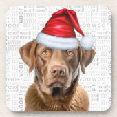 Chesapeake Bay Retriever Dog met winterthema Bier Onderzetter (Voorkant)