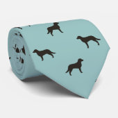 Chesapeake Bay Retriever Dog Silhouettes Patroon Stropdas (Opgerold)