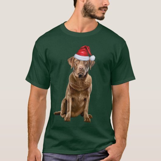 Chesapeake Bay Retriever Funny Christmas Dog T-shirt (Voorkant)