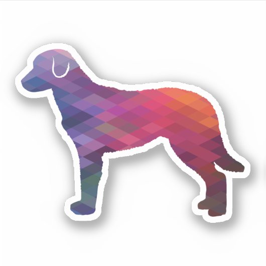 Chesapeake Bay Retriever Geometric Silhouette Purp Sticker (Voorkant)