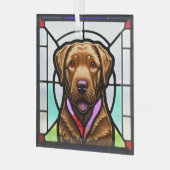 Chesapeake Bay Retriever "Glas in lood" Glas Ornament (Voorkant links)