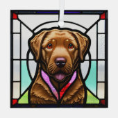 Chesapeake Bay Retriever "Glas in lood" Glas Ornament (Achterkant)