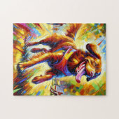Chesapeake Bay Retriever Hond Portret Acryl Kunst Legpuzzel (Horizontaal)