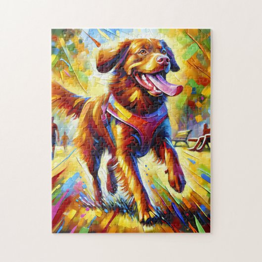 Chesapeake Bay Retriever Hond Portret Acryl Kunst Legpuzzel (Verticaal)