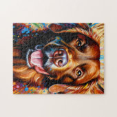 Chesapeake Bay Retriever Hond Portret Acryl Kunst Legpuzzel (Horizontaal)