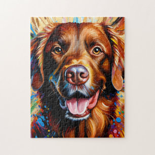Chesapeake Bay Retriever Hond Portret Acryl Kunst Legpuzzel