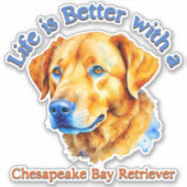 Chesapeake Bay Retriever, Hondenliefhebber Moeder Sticker (Voorkant)