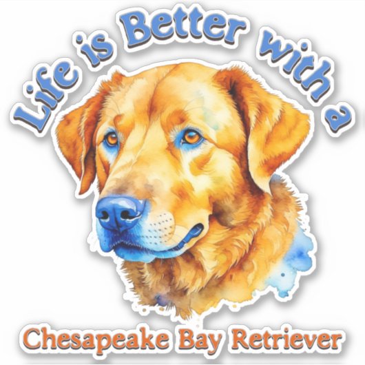 Chesapeake Bay Retriever, Hondenliefhebber Moeder  Sticker (Voorkant)