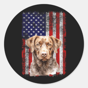 Chesapeake Bay Retriever Hondenliefhebber Vlag 4 j Ronde Sticker