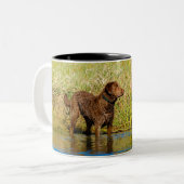 Chesapeake Bay Retriever Hunting Dog Coffee Mok (Voorkant links)