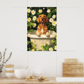 Chesapeake Bay Retriever In Badkuip Poster, Grappi Poster (Keuken)