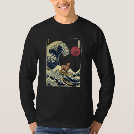 Chesapeake Bay Retriever Japanese Kanagawa Wave Fu T-shirt (Voorkant)