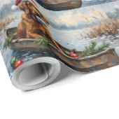Chesapeake Bay Retriever Kerst Jachtboot Cadeaupapier (Rol Hoek)