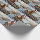 Chesapeake Bay Retriever Kerst Jachtboot Cadeaupapier (Hoek)