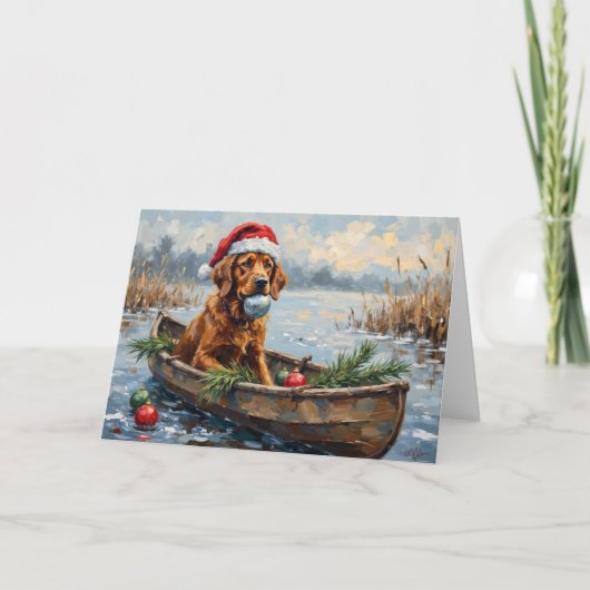 Chesapeake Bay Retriever Kerst Jachtboot Kaart (Voorkant)