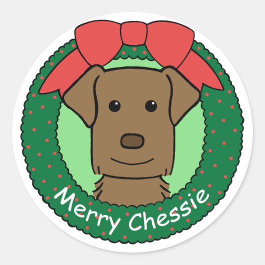 Chesapeake Bay Retriever Kerstmis Ronde Sticker (Voorkant)