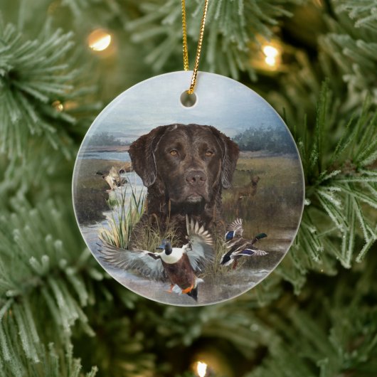 Chesapeake Bay Retriever, Kunst Keramisch Ornament (Boom)