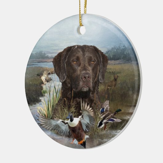 Chesapeake Bay Retriever, Kunst Keramisch Ornament (Links)