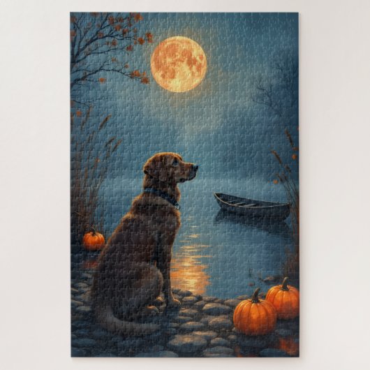 Chesapeake Bay Retriever Merenoever Halloween Kuns Legpuzzel (Verticaal)