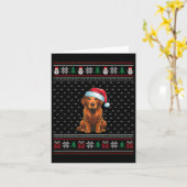Chesapeake Bay Retriever met Santa Hat Xmas Do Kaart (Gele Bloem)