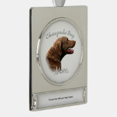 Chesapeake Bay Retriever Moeder 2 Verzilverd Banner Ornament (Rechts)
