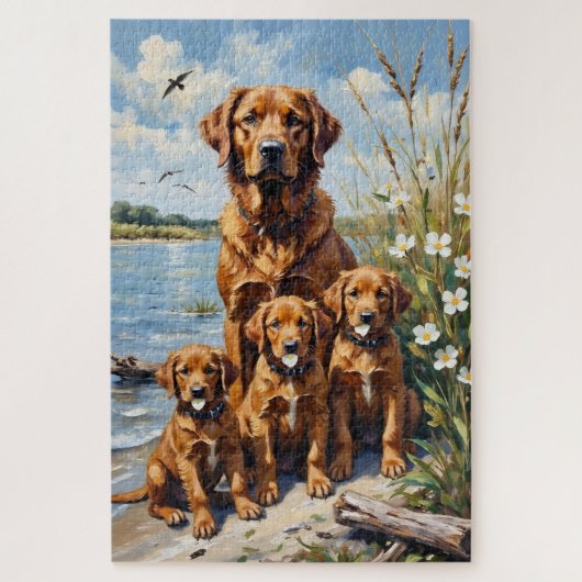 Chesapeake Bay Retriever Moeras Kunst Legpuzzel (Verticaal)
