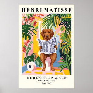 Chesapeake Bay Retriever op Toilet Kunst Matisse Poster