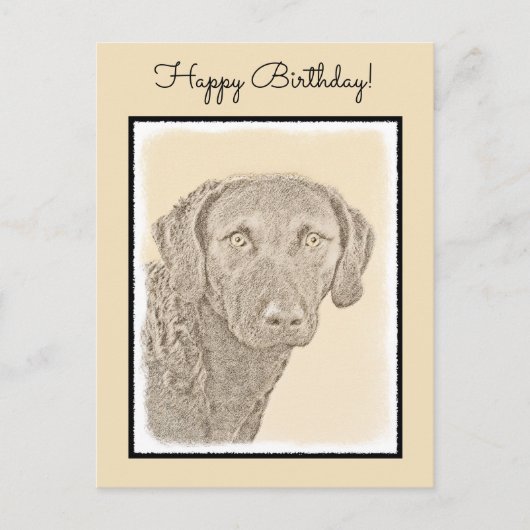 Chesapeake Bay Retriever originele hondkunst schil Briefkaart (Voorkant)