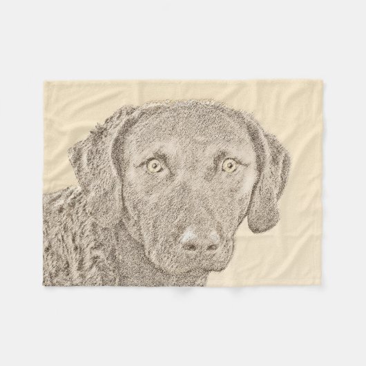 Chesapeake Bay Retriever originele hondkunst schil Fleece Deken (Voorkant (Horizontaal))