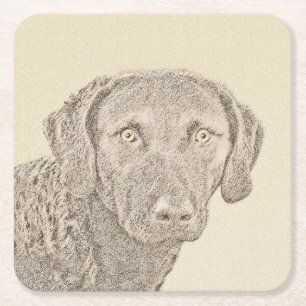 Chesapeake Bay Retriever originele hondkunst schil Kartonnen Onderzetters