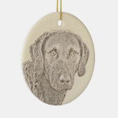 Chesapeake Bay Retriever originele hondkunst schil Keramisch Ornament (Rechts)