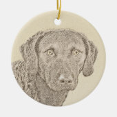 Chesapeake Bay Retriever originele hondkunst schil Keramisch Ornament (Voorkant)