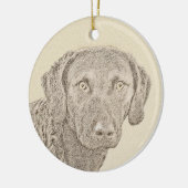Chesapeake Bay Retriever originele hondkunst schil Keramisch Ornament (Links)