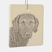 Chesapeake Bay Retriever originele hondkunst schil Keramisch Ornament (Rechts)
