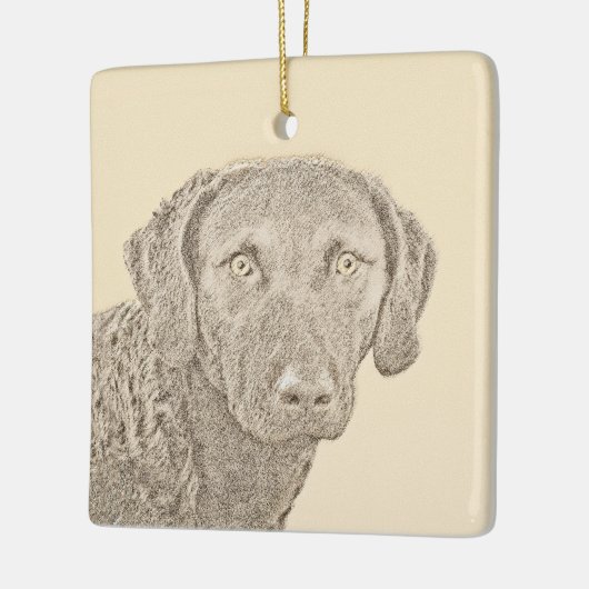 Chesapeake Bay Retriever originele hondkunst schil Keramisch Ornament (Links)