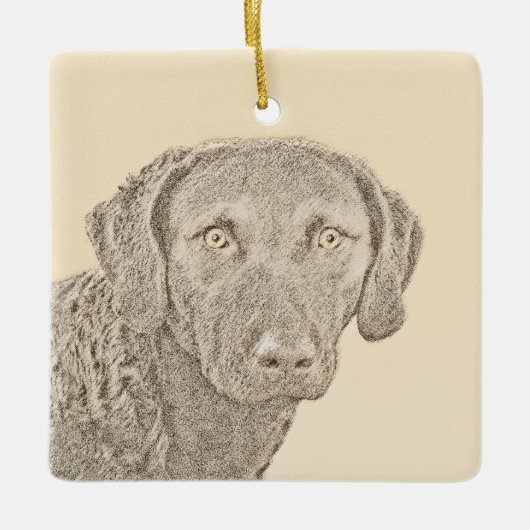 Chesapeake Bay Retriever originele hondkunst schil Keramisch Ornament (Voorkant)