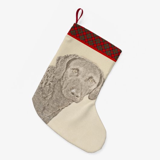 Chesapeake Bay Retriever originele hondkunst schil Kleine Kerstsok (Voorkant (Hangend))