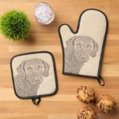 Chesapeake Bay Retriever originele hondkunst schil Ovenwant & Pannenlap Set (Top down)