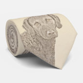 Chesapeake Bay Retriever originele hondkunst schil Stropdas (Opgerold)