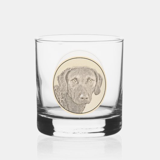 Chesapeake Bay Retriever originele hondkunst schil Whisky Glas (Voorkant)
