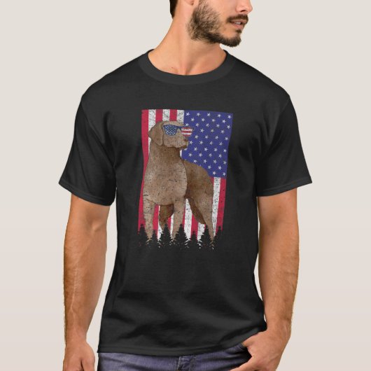 Chesapeake Bay Retriever Patriotic Dog Verenigde S T-shirt (Voorkant)