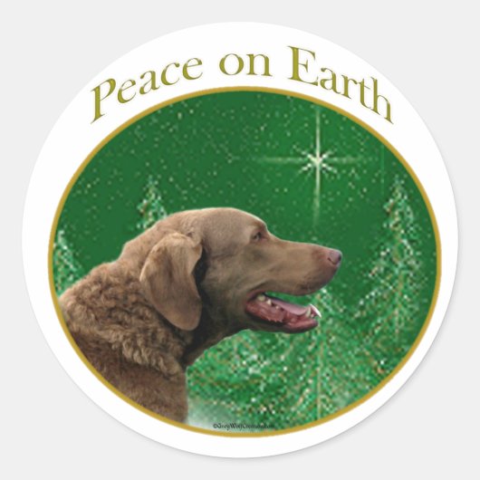 Chesapeake Bay Retriever Peace Ronde Sticker (Voorkant)