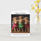 Chesapeake Bay Retriever Puppies Kerst Kaart (Gele Bloem)