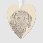 Chesapeake Bay Retriever Schilderij Originele Hond Ornament (voorkant)